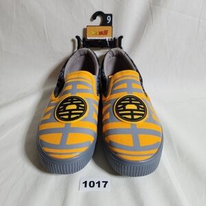 Dragon Ball Z Mens 9 Orange and Gray Slip On Shoes